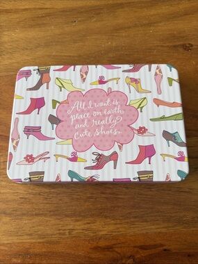 SHOEBOX Cute Shoes Pattern Metal Accessory Tin - Pink Multi